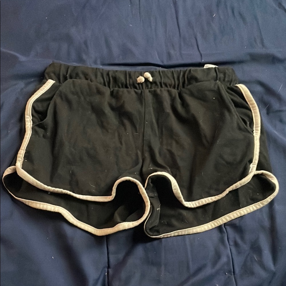 Old Navy Black and White Athletic Shorts with Elastic Waistband